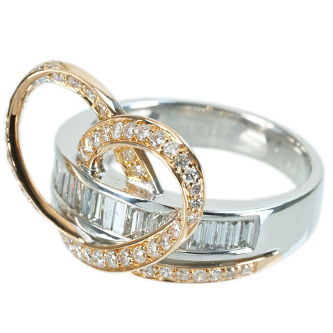 【中古】K18WG/K18PG DIAMOND RING ダイヤモンドリング D1.13ct 8.5g #12.5