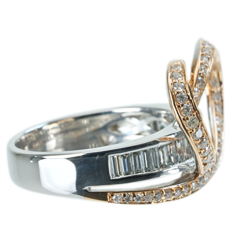 【中古】K18WG/K18PG DIAMOND RING ダイヤモンドリング D1.13ct 8.5g #12.5