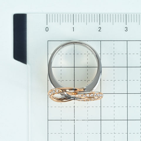 【中古】K18WG/K18PG DIAMOND RING ダイヤモンドリング D1.13ct 8.5g #12.5