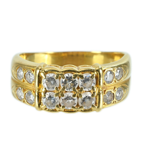 【中古】K18YG DIAMOND RING ダイヤモンドリング D1.00ct 5.0g #15.5