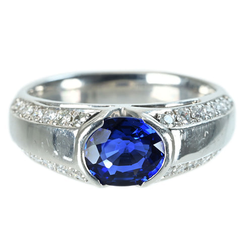 [Used] PT900 SAPPHIRE RING Sapphire Ring S1.28ct D0.31ct 8.0g #10.5 