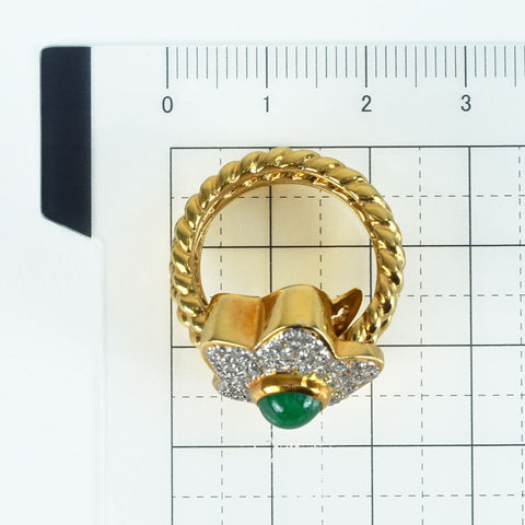 【中古】K18YG EMERALD RING エメラルドリング E1.25ct D0.55ct 19.8g #12