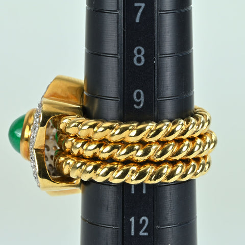 【中古】K18YG EMERALD RING エメラルドリング E1.25ct D0.55ct 19.8g #12