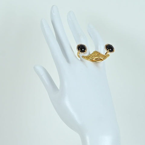 【中古】K18YG/ONIX YELLOW SAPPHIRE RING イエローサファイアリング YS1.32ct D0.28ct 11.2g #12 #15