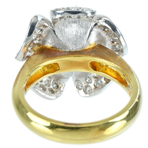 【中古】K18/PT900 TANZANITE RING タンザナイトリング T1.43ct D0.41ct 15.0g #14.5