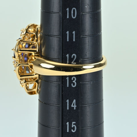 【中古】K18YG SAPPHIRE RING サファイアリング S1.00ct D0.30ct 7.5g #12.5