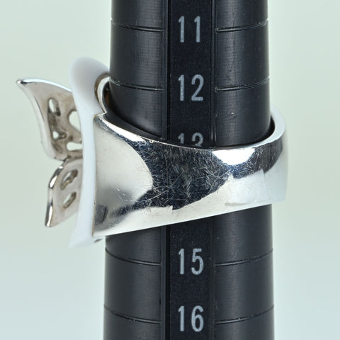 【中古】K18WG BLACK / COLORLESS DIAMOND RING ブラック/カラーレスダイヤモンドリング BD0.19ct D0.21ct 13.2g #13.5