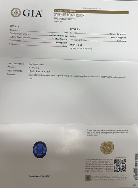 【中古】PT900 NO HEAT SAPPHIRE RING スリランカ産 非加熱サファイアリング S5.40ct D1.19ct GIA鑑別書 10.4g #11.5