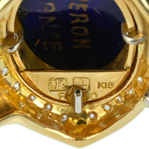 【中古】梶光夫（ かじみつお）K18/PT900 ENAUX RING エマーユ（七宝）リング DIA 11.1g #11.5