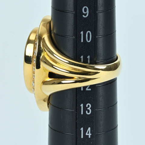 【中古】梶光夫（ かじみつお）K18/PT900 ENAUX RING エマーユ（七宝）リング DIA 11.1g #11.5