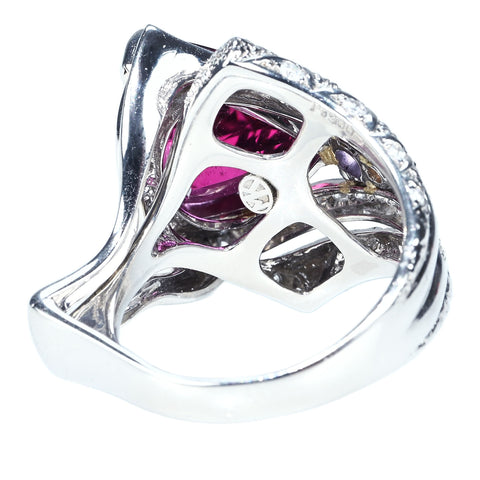 【中古】 梶光夫 PT900 RUBELLITE TOURMALINE RING ルベライトリング T10.38ct D0.87ct GRJ鑑別書 21.7g #20.5