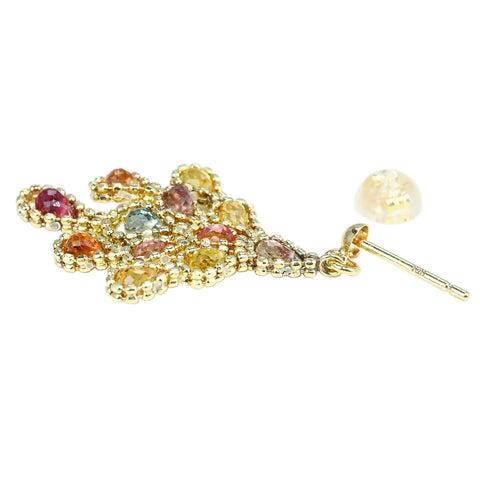 【中古】K18YG SAPPHIRE EARRINGS カラーサファイアイアリング 3.5g