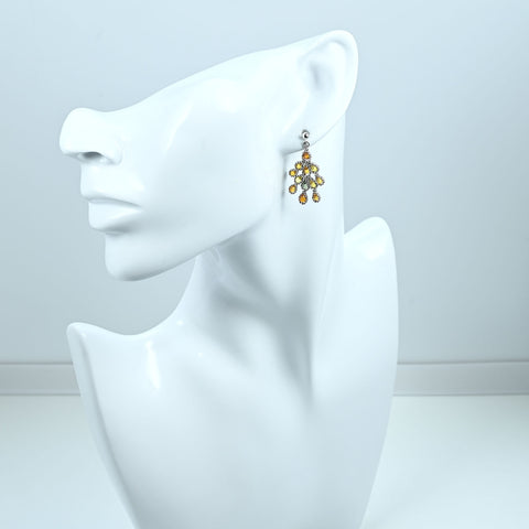 【中古】K18WG SAPPHIRE EARRINGS ブリオレットカットカラーサファイアピアス 3.9g