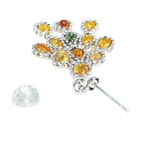 【中古】K18WG SAPPHIRE EARRINGS ブリオレットカットカラーサファイアピアス 3.9g