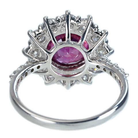 【中古】 PT950 SAPPHIRE RING ブラウニッシュピンクサファイアリング S3.676ct D1.26ct GIA鑑別書 6.9g #12.5