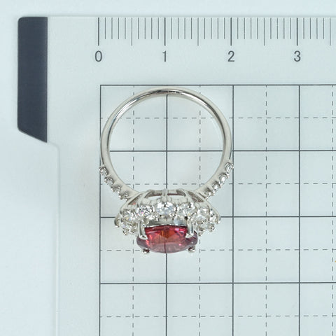 【中古】 PT950 SAPPHIRE RING ブラウニッシュピンクサファイアリング S3.676ct D1.26ct GIA鑑別書 6.9g #12.5