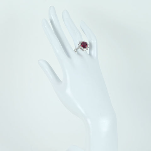 【中古】 PT950 SAPPHIRE RING ブラウニッシュピンクサファイアリング S3.676ct D1.26ct GIA鑑別書 6.9g #12.5