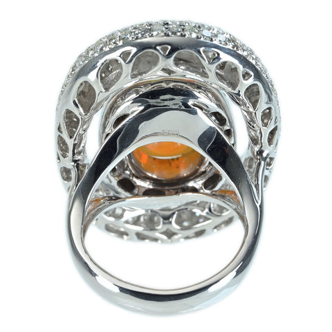 【中古】K18WG MEXICO OPAL RING メキシコオパールリング OP6.85ct D3.68ct 19.3g #12