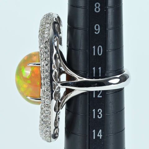 【中古】K18WG MEXICO OPAL RING メキシコオパールリング OP6.85ct D3.68ct 19.3g #12