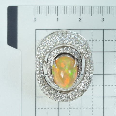 【中古】K18WG MEXICO OPAL RING メキシコオパールリング OP6.85ct D3.68ct 19.3g #12