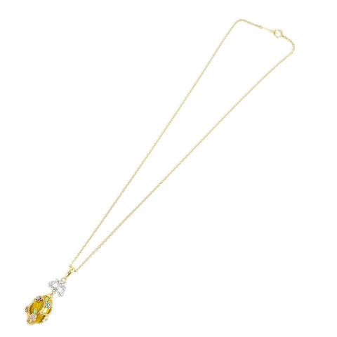 【中古】K18YG ENAMEL PENDANT NECKLACE エナメル ペンダントネックレス 13.4g