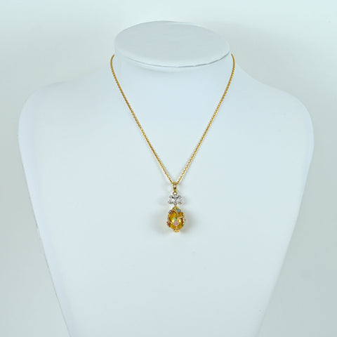 【中古】K18YG ENAMEL PENDANT NECKLACE エナメル ペンダントネックレス 13.4g