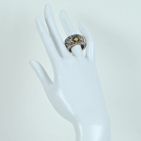 【中古】SV925 RING スターリングシルバーメンズリング 17.7g #20