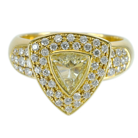 【中古】K18YG DIAMOND RING ダイヤモンドリング 0.638ct D0.67ct 7.2g #12.5