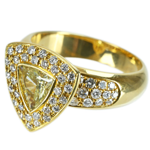 【中古】K18YG DIAMOND RING ダイヤモンドリング 0.638ct D0.67ct 7.2g #12.5