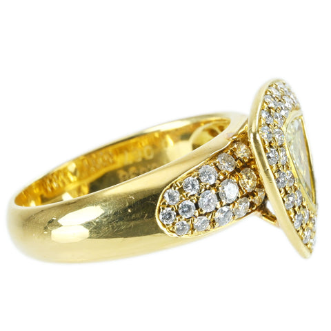 【中古】K18YG DIAMOND RING ダイヤモンドリング 0.638ct D0.67ct 7.2g #12.5