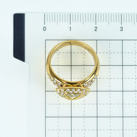 【中古】K18YG DIAMOND RING ダイヤモンドリング 0.638ct D0.67ct 7.2g #12.5