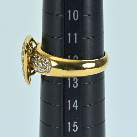 【中古】K18YG DIAMOND RING ダイヤモンドリング 0.638ct D0.67ct 7.2g #12.5