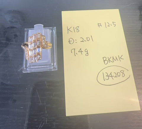 【中古】K18YG DIAMOND RING ダイヤモンドリング D2.01ct 7.4g #12.5