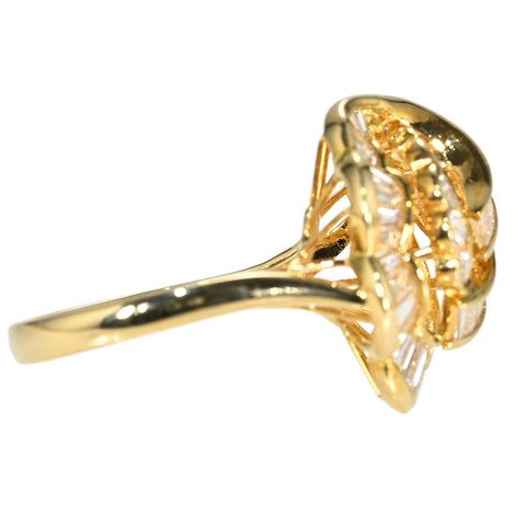 【中古】K18YG DIAMOND RING ダイヤモンドリング TD1.44ct D0.40ct 7.7g