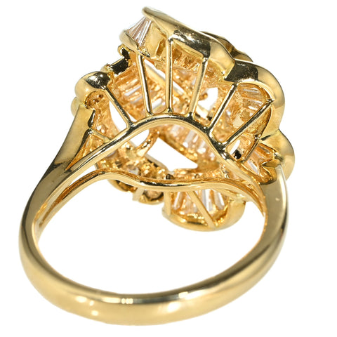 【中古】K18YG DIAMOND RING ダイヤモンドリング TD1.44ct D0.40ct 7.7g