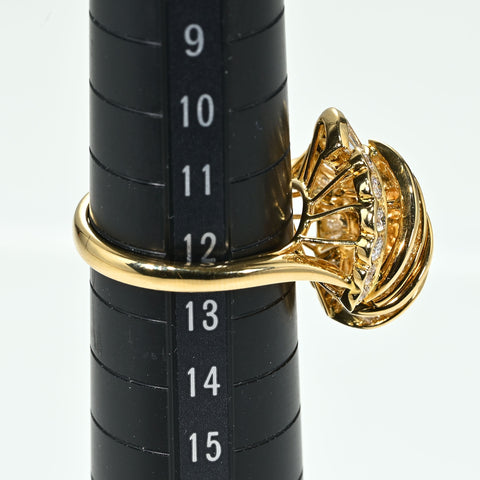 【中古】K18YG DIAMOND RING ダイヤモンドリング TD1.44ct D0.40ct 7.7g