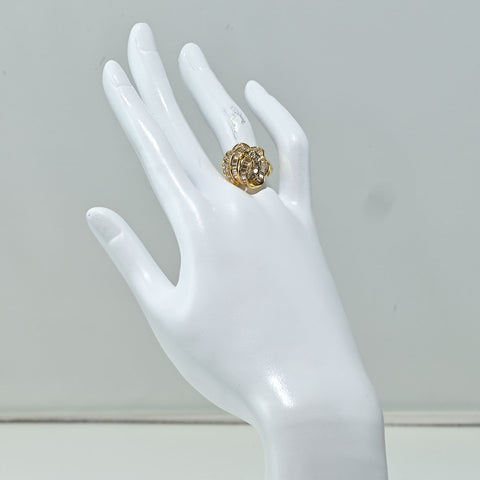 【中古】K18YG DIAMOND RING ダイヤモンドリング TD1.44ct D0.40ct 7.7g