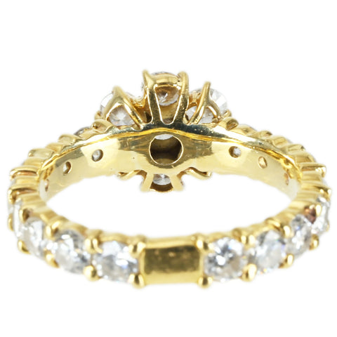 【中古】K18YG DIAMOND RING ダイヤモンドリング D0.80ct D1.79ct 4.0g #12