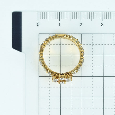 【中古】K18YG DIAMOND RING ダイヤモンドリング D0.80ct D1.79ct 4.0g #12
