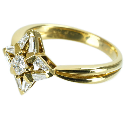 【中古】K18YG DIAMOND RING ダイヤモンドリング 0.20ct D0.32ct 5.1g #15