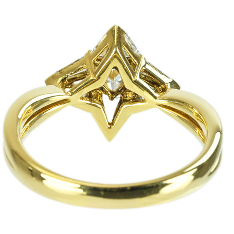 【中古】K18YG DIAMOND RING ダイヤモンドリング 0.20ct D0.32ct 5.1g #15