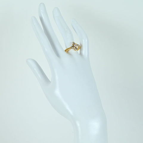【中古】K18YG DIAMOND RING ダイヤモンドリング 0.20ct D0.32ct 5.1g #15