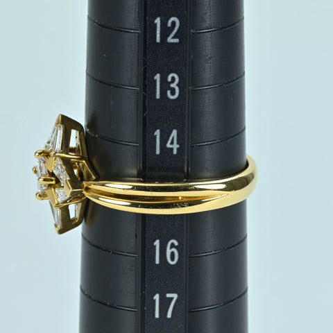 【中古】K18YG DIAMOND RING ダイヤモンドリング 0.20ct D0.32ct 5.1g #15