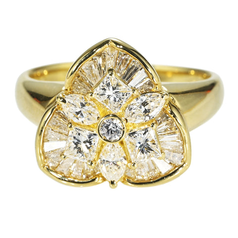 【中古】 K18YG DIAMOND RING ダイヤモンドリング D1.36ct 6.7g #13