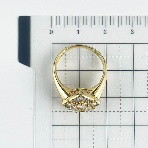 【中古】 K18YG DIAMOND RING ダイヤモンドリング D1.36ct 6.7g #13