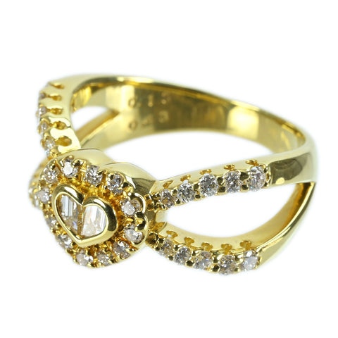 【中古】K18YG DIAMOND RING ダイヤモンドリング D0.18ct D0.43ct 5.4g #11