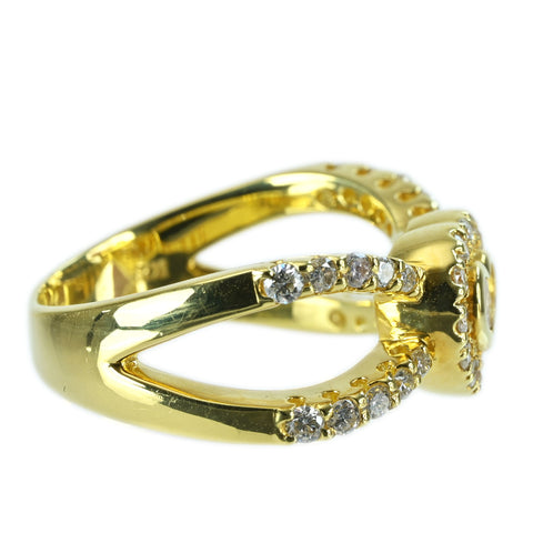 【中古】K18YG DIAMOND RING ダイヤモンドリング D0.18ct D0.43ct 5.4g #11