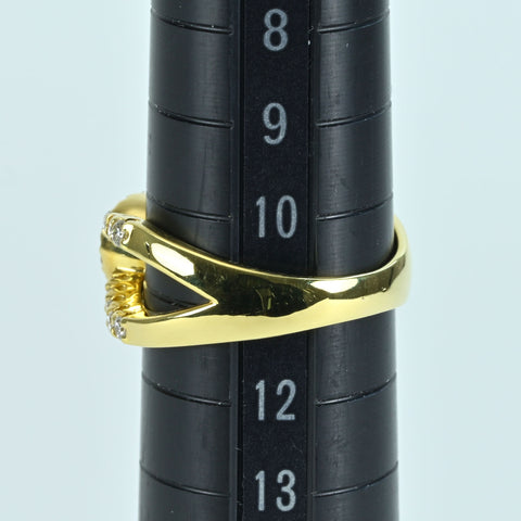 【中古】K18YG DIAMOND RING ダイヤモンドリング D0.18ct D0.43ct 5.4g #11