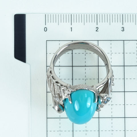 【中古】K18WG TURQUOISE RING ターコイズリング T22.45ct D0.09ct 18.4g #21