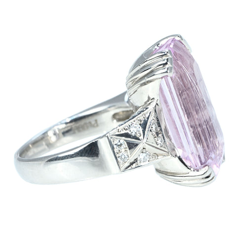 【中古】PT900 KUNZITE RING クンツァイトリング K12.91ct D0.14ct 16.1g #13